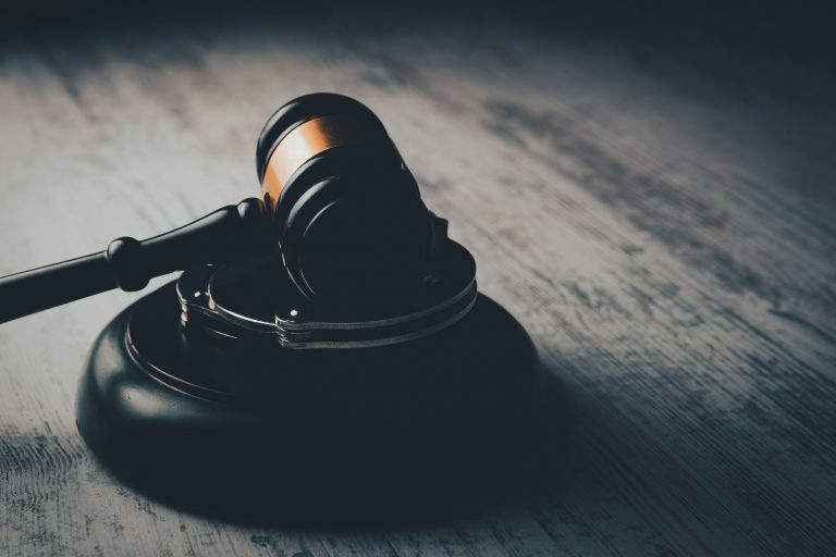 a gavel on a stand