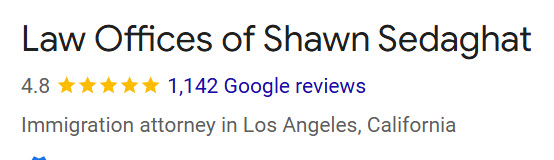 Google Ratings of Law Offices of Shawn Sedaghat