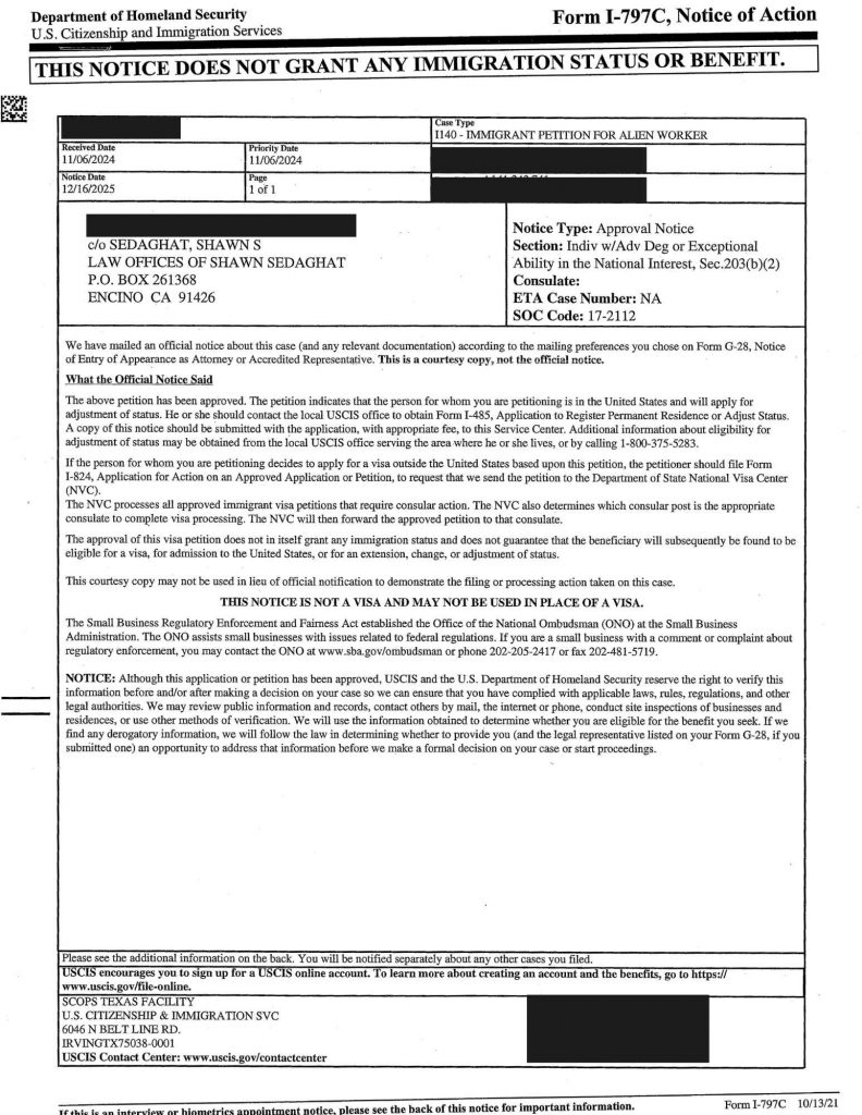 NIW and EB-1 Approvals 9 Sedaghatlaw 3 1